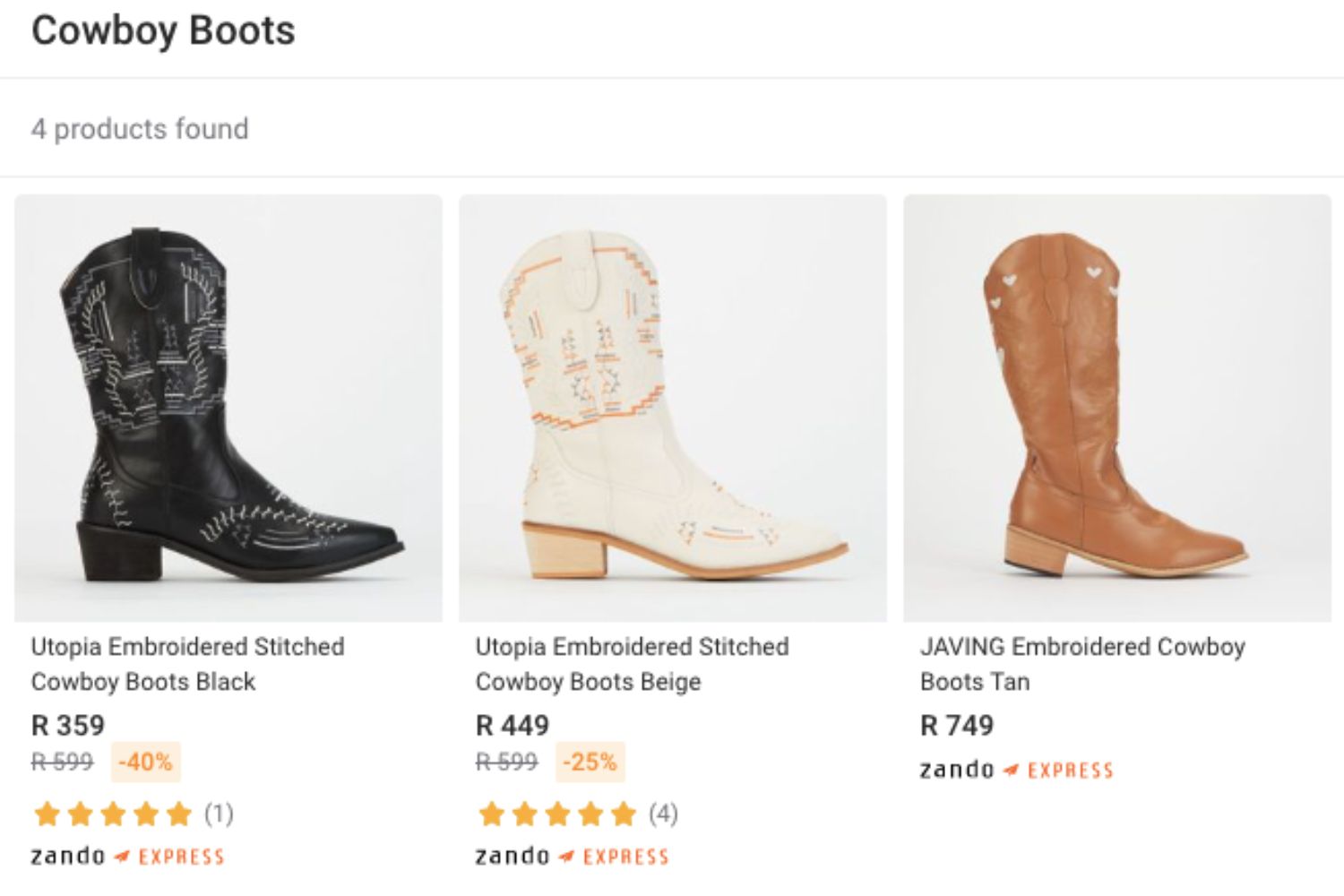 zando cowboy boots