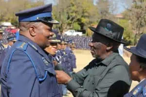 Outgoing Minister of Police Bheki Cele