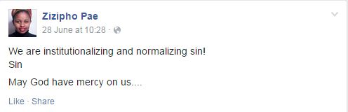 Pae's post on Facebook. 