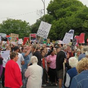 Knysna residents join thousands of South Africans in the anti-Zuma march. Picture: Nwabisa Pondoyi