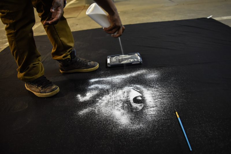 Percy Maimela is seen shaping a portrait of Julius Malema. Picture: Jacques Nelles