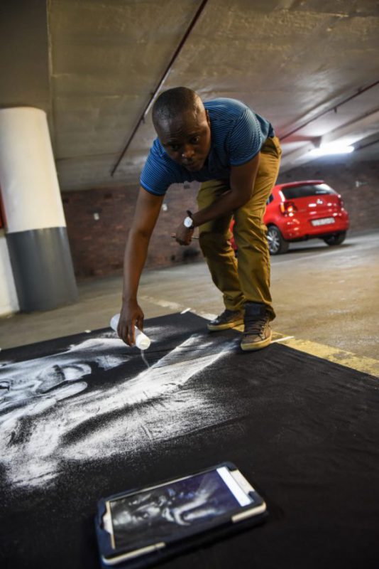 Percy Maimela is seen shaping a portrait of Julius Malema. Picture: Jacques Nelles