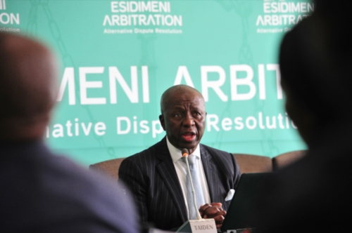 Former Deputy Chief Justice Dikgang Moseneke during the Life Esidimeni arbitration hearing at Emoyeni Conference Centre, Parktown on October 09, 2017 in Johannesburg, South Africa. (Photo by Gallo Images / Sowetan / Veli Nhlapo)