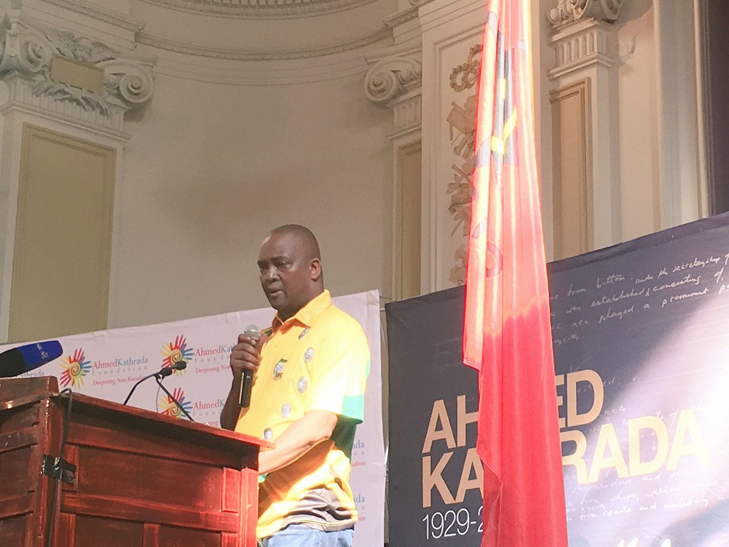 Brian Hlongwa during Ahmed Kathrada memorial service. Facebook