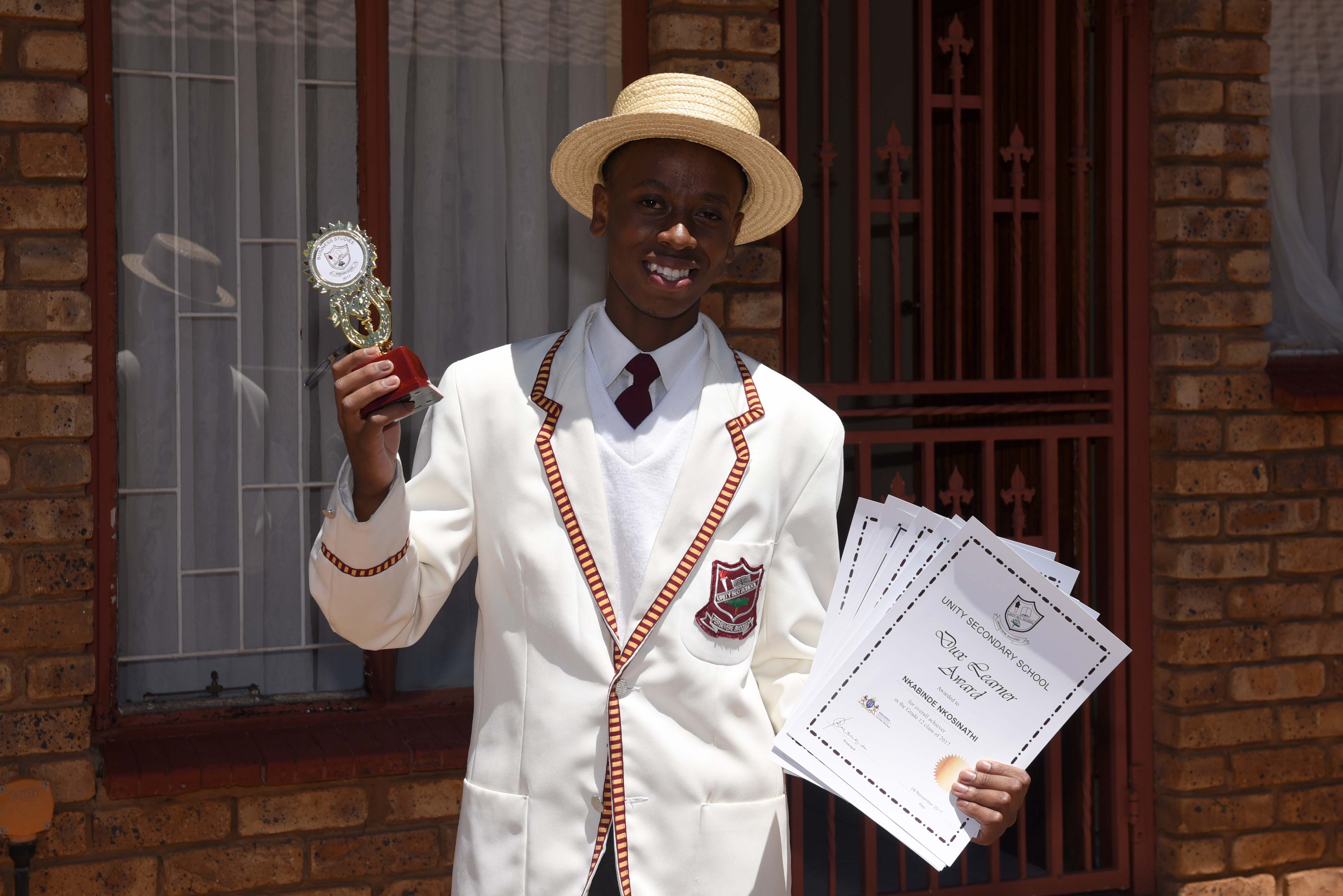 Nkosinathi Nkabinde from Unity Secondary School poses for a picture at his home in Daveyton, 4 January 2018. He recieved 8 distinctions ( reporter to confirm) and plans to study Chemical Engeneering at Wits. Picture: Neil McCartney