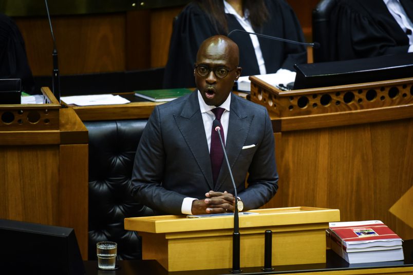 Finance Minister Malusi Gigaba delivering the budget speech, 21 February 2018, Cape Town. Picture: Jacques Nelles