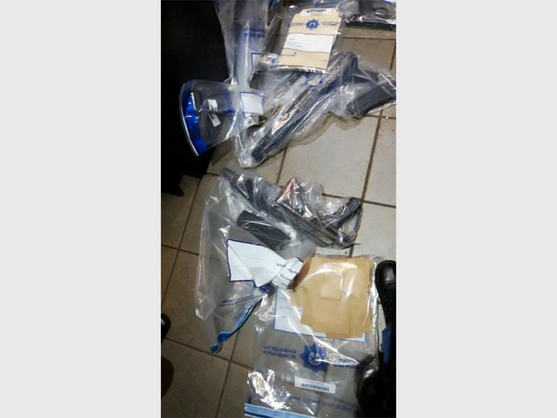 Weapons recovered after the shootout with the police.